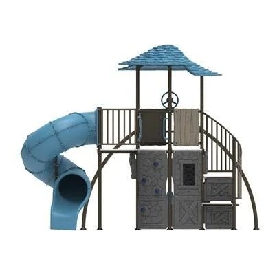 Castle-Themed Kids Playset with Tube Slide