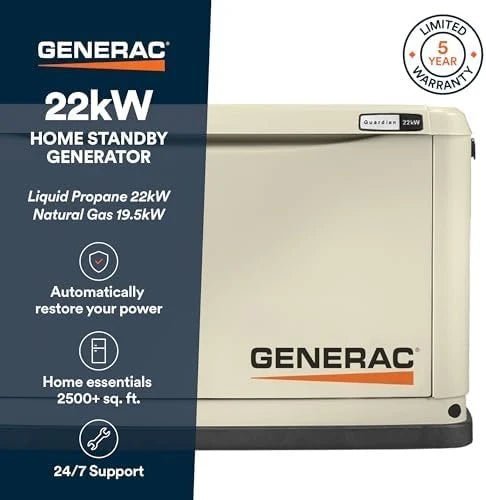 22kW Home Standby Generator with 200-Amp Transfer Switch, Aluminum Enclosure & WiFi Monitoring - Image 2