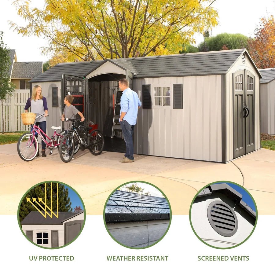 20-Foot x 8-Foot Outdoor Storage Shed 60127 | Heavy-Duty Weather-Resistant Garden & Backyard Storage Building