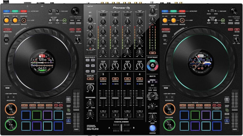 4-Channel DJ Controller with 8″ Jog Wheels