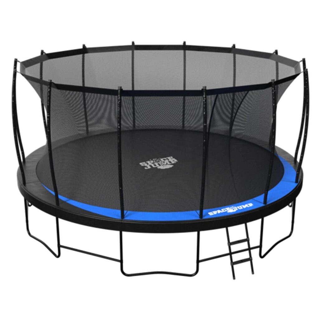 Lunar 16 Foot Trampoline, Outdoor Round Bouncer with Safety Net, Black