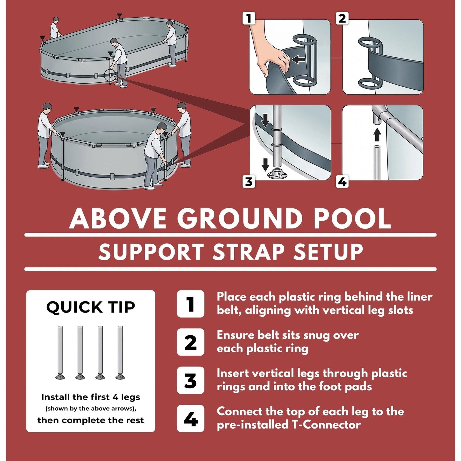 14′ x 33″ Round Metal Frame Above Ground Pool Set - Image 4