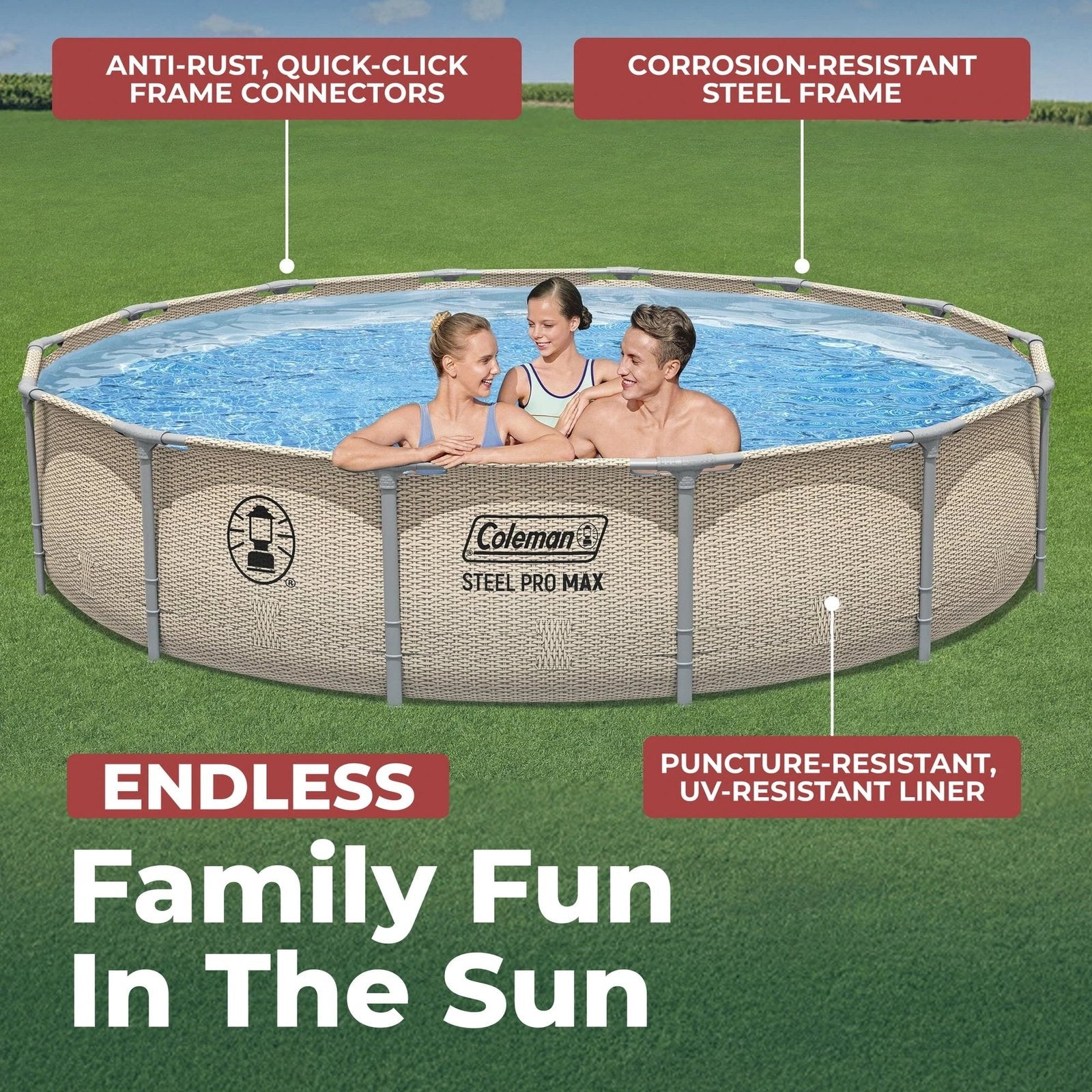 14′ x 33″ Round Metal Frame Above Ground Pool Set - Image 8
