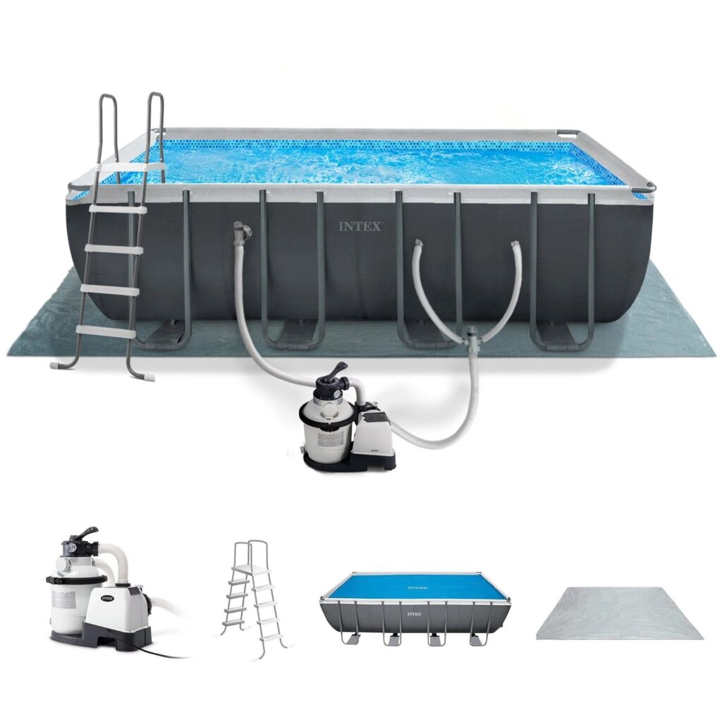 18ft x 9ft x 52in Above Ground Pool and Solar Pool Cover