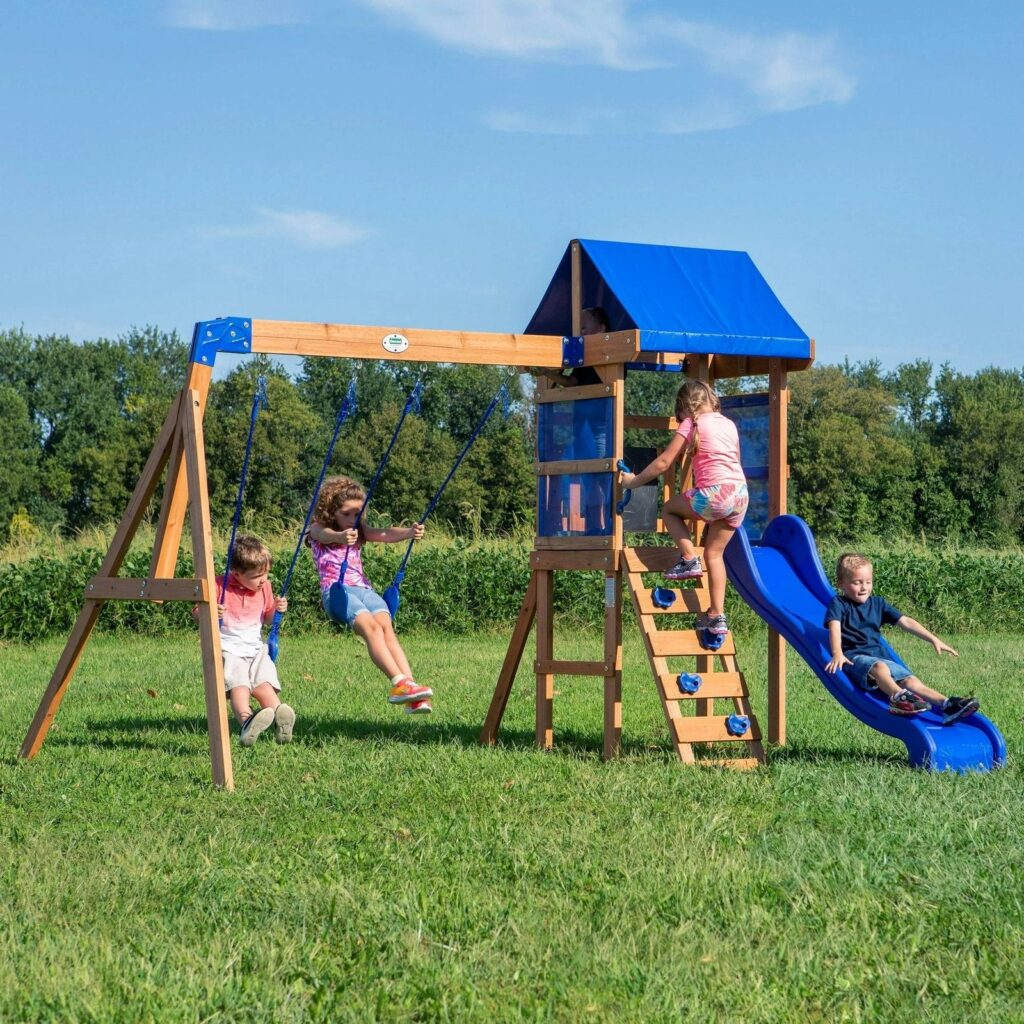 Aurora Wooden Cedar Swing Set