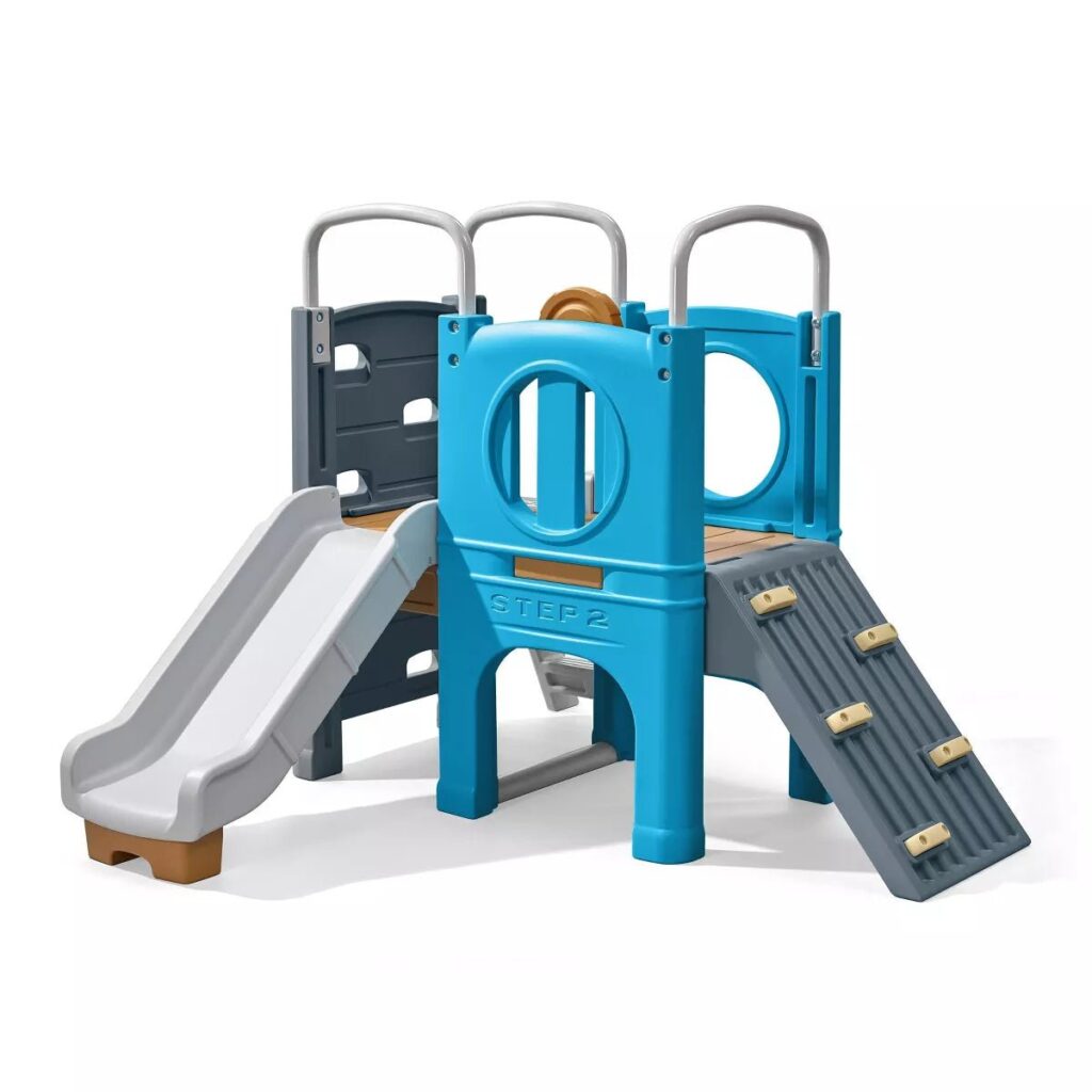 Scout & Slide Climber, Kids Outdoor Playset, Backyard Playground Set, Slide, Climbing Wall, Tunnel, Outside Vintage Style Jungle Gym, for Toddlers 2-6 Years Old