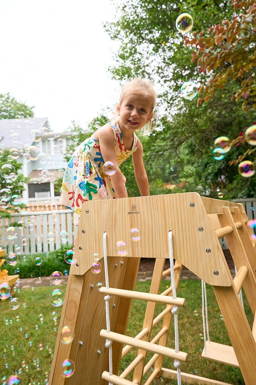 Magnolia 7-in-1 Real Wood Playset | Indoor & Outdoor Climbing Gym for Kids - Image 14