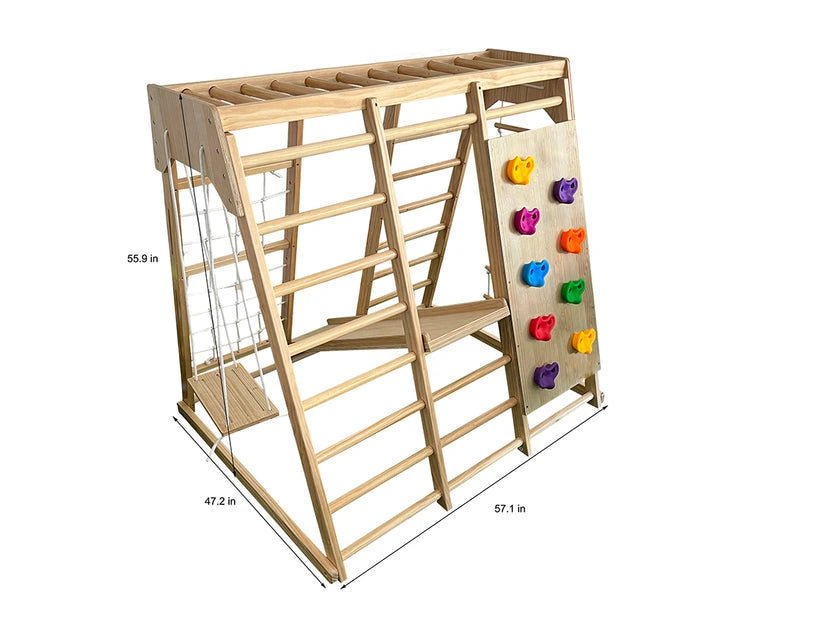 Magnolia 7-in-1 Real Wood Playset | Indoor & Outdoor Climbing Gym for Kids - Image 18