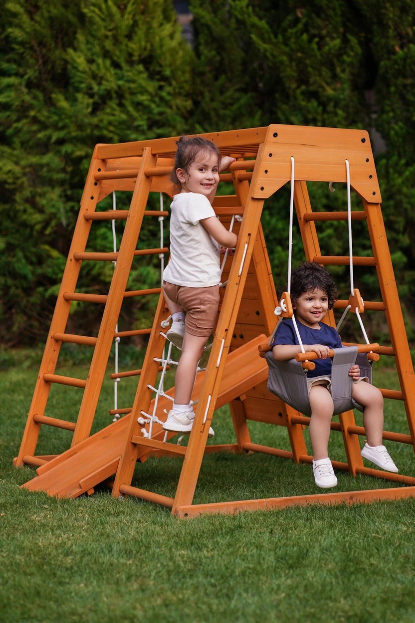 Magnolia 7-in-1 Real Wood Playset | Indoor & Outdoor Climbing Gym for Kids - Image 6