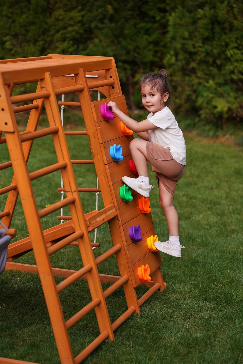 Magnolia 7-in-1 Real Wood Playset | Indoor & Outdoor Climbing Gym for Kids - Image 9