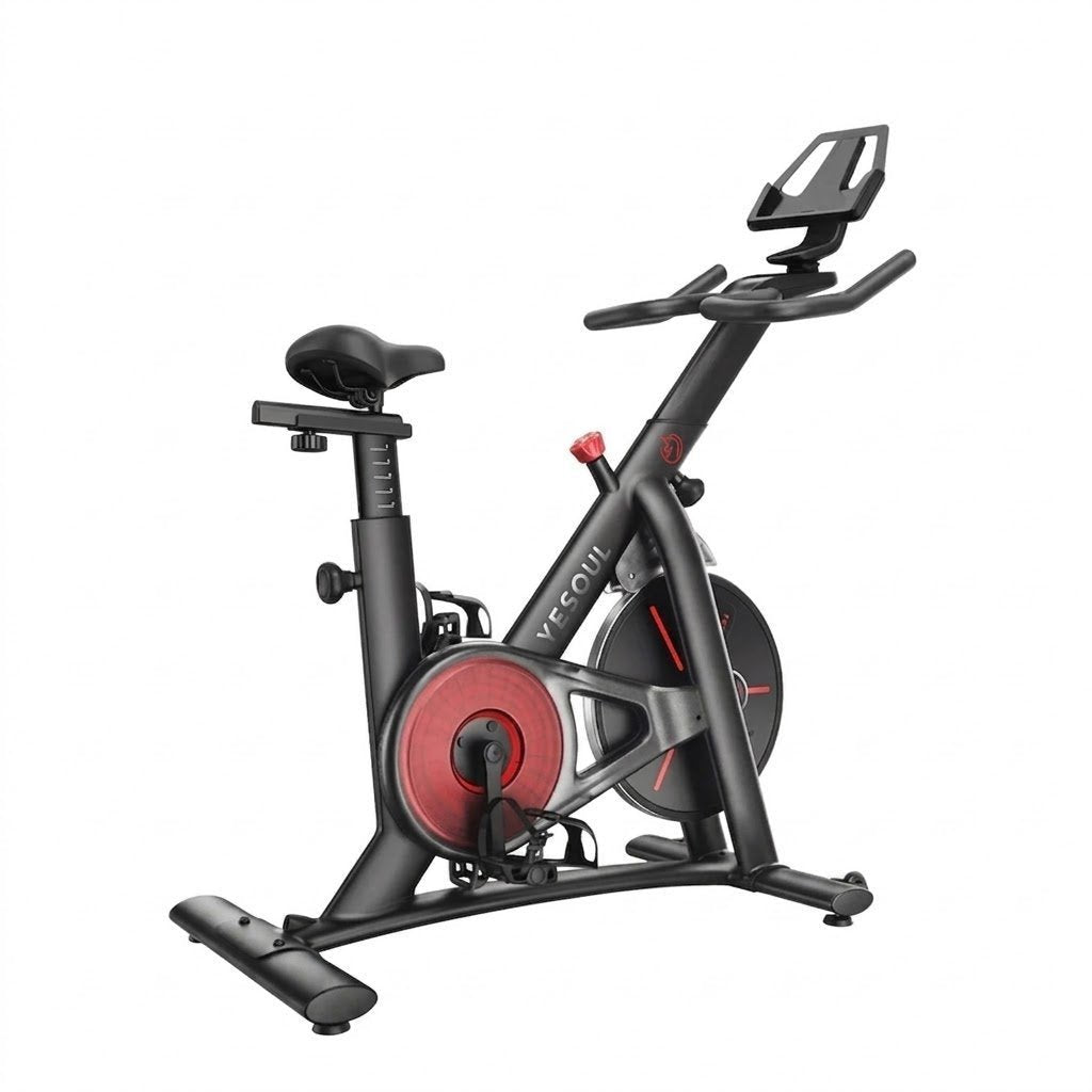 S3 Indoor Exercise Bike Smart Black Cycling Bike Magnetic Stationary Bike Low Noise Indoor Cycling Bike for Home Gym Electric Stationary Bike with Tablet Mount