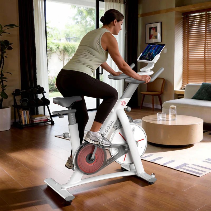 S3 Indoor Exercise Bike Smart Black Cycling Bike Magnetic Stationary Bike Low Noise Indoor Cycling Bike for Home Gym Electric Stationary Bike with Tablet Mount - Image 3