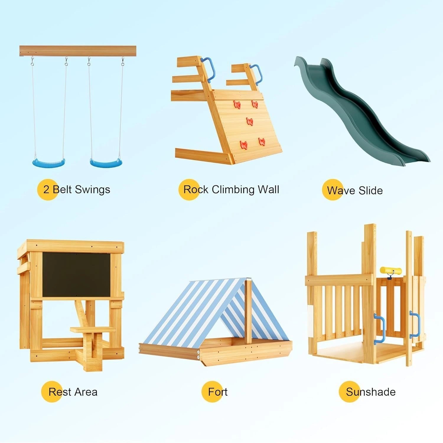 Wooden Swing Sets for Backyard - Image 6