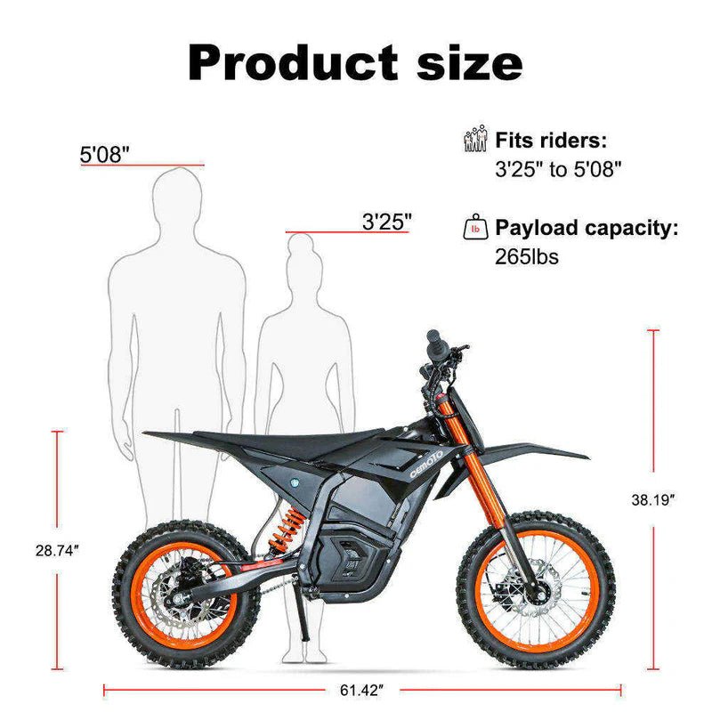 D-Series 3000W–6000W 40 to 53 mph Top Speed Off-Road Electric Dirt Bike for Teens & Adults - Image 5