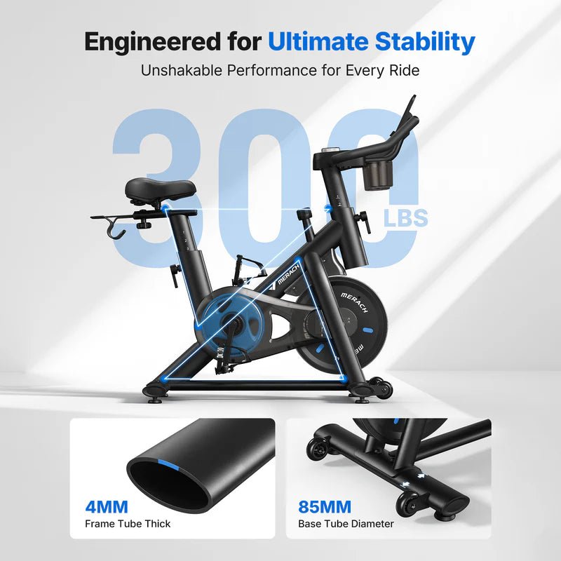 Magnetic Exercise Home Stationary Bike with Free App Quiet Indoor Cycling Bike with 300lbs Weight Capacity Dumbbell Rack - Image 2
