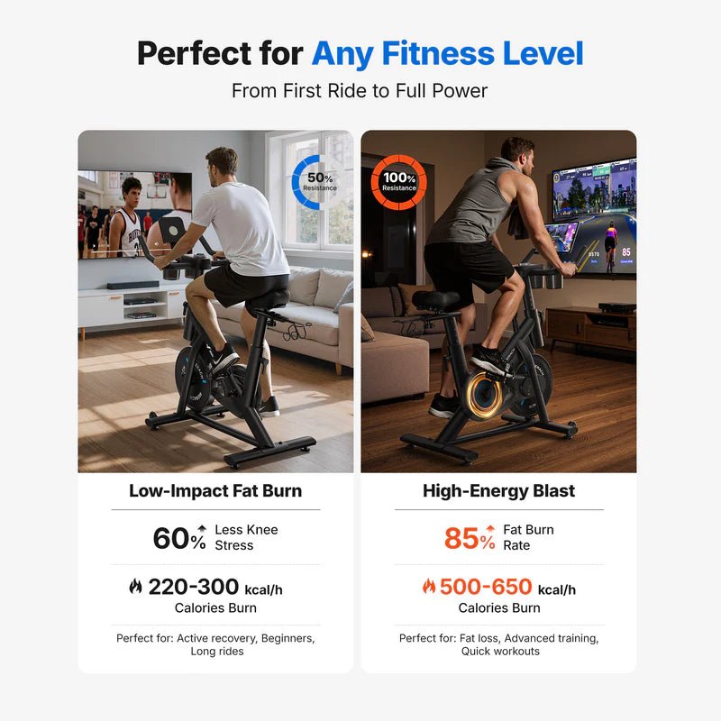 Magnetic Exercise Home Stationary Bike with Free App Quiet Indoor Cycling Bike with 300lbs Weight Capacity Dumbbell Rack - Image 3