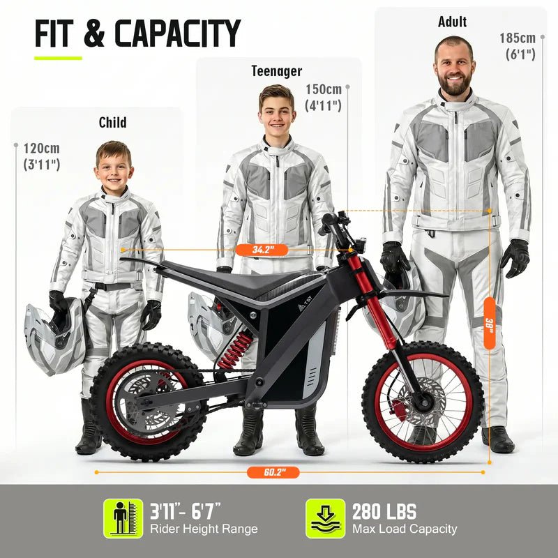 Electric Dirt Bike, 2400W Brushless Hub Motor, 45 Mph Top Speed, 48V 22.5Ah Battery with 50 Mile Range, 210Nm Torque, Front Hydraulic Suspension - Image 7
