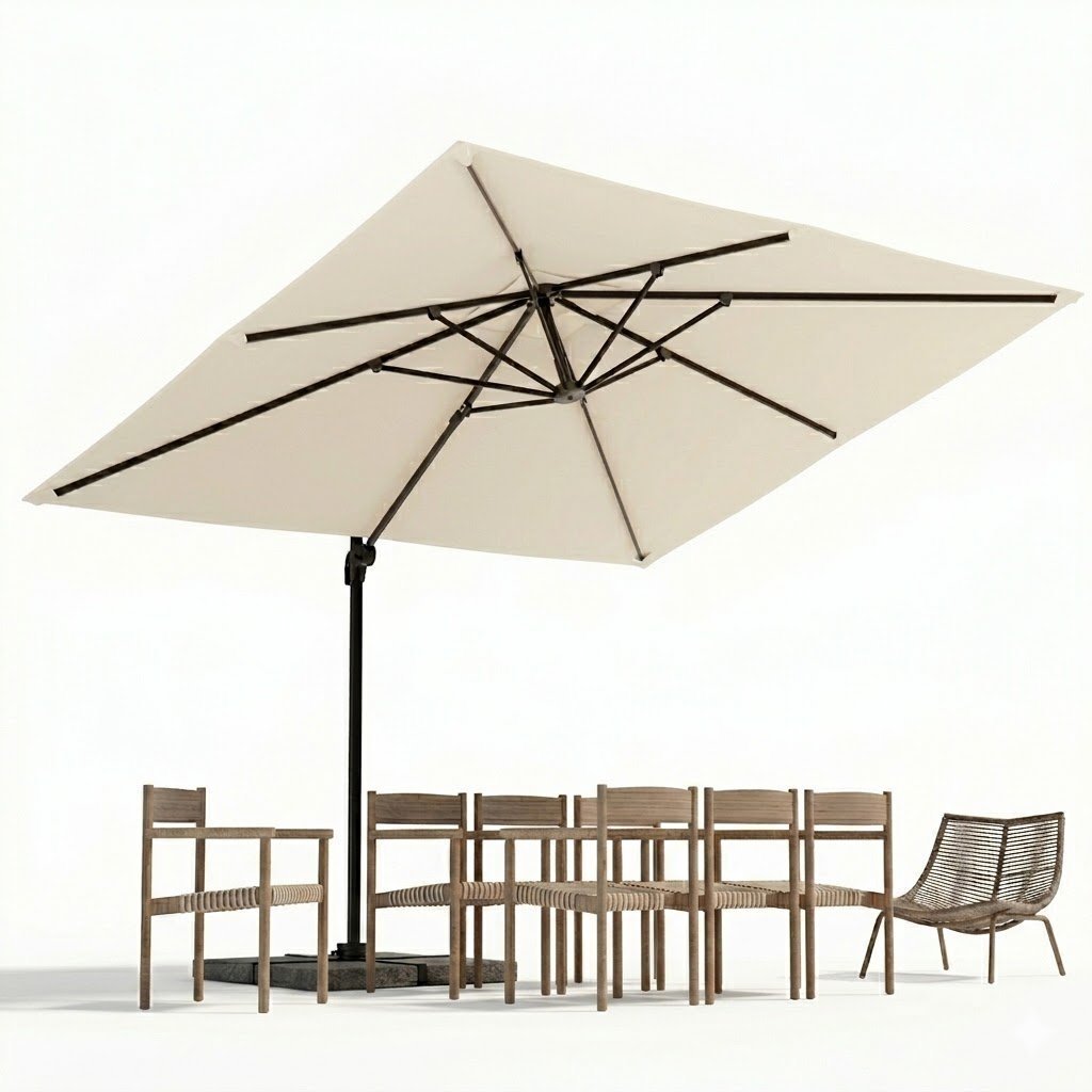 Shavonne Patio 11.5′ x 9′ Cantilever Umbrella with Crank Lift
