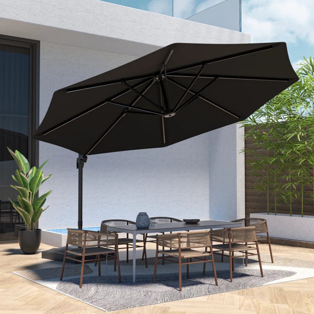 Cathleen 11′ Cantilever Umbrella with Base