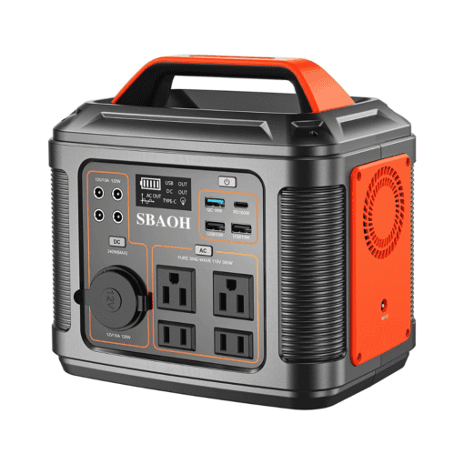 Portable Power Station, 300W 296Wh Solar Generator Quick Charge / 110V AC Outlets/DC Ports and LED Flashlight