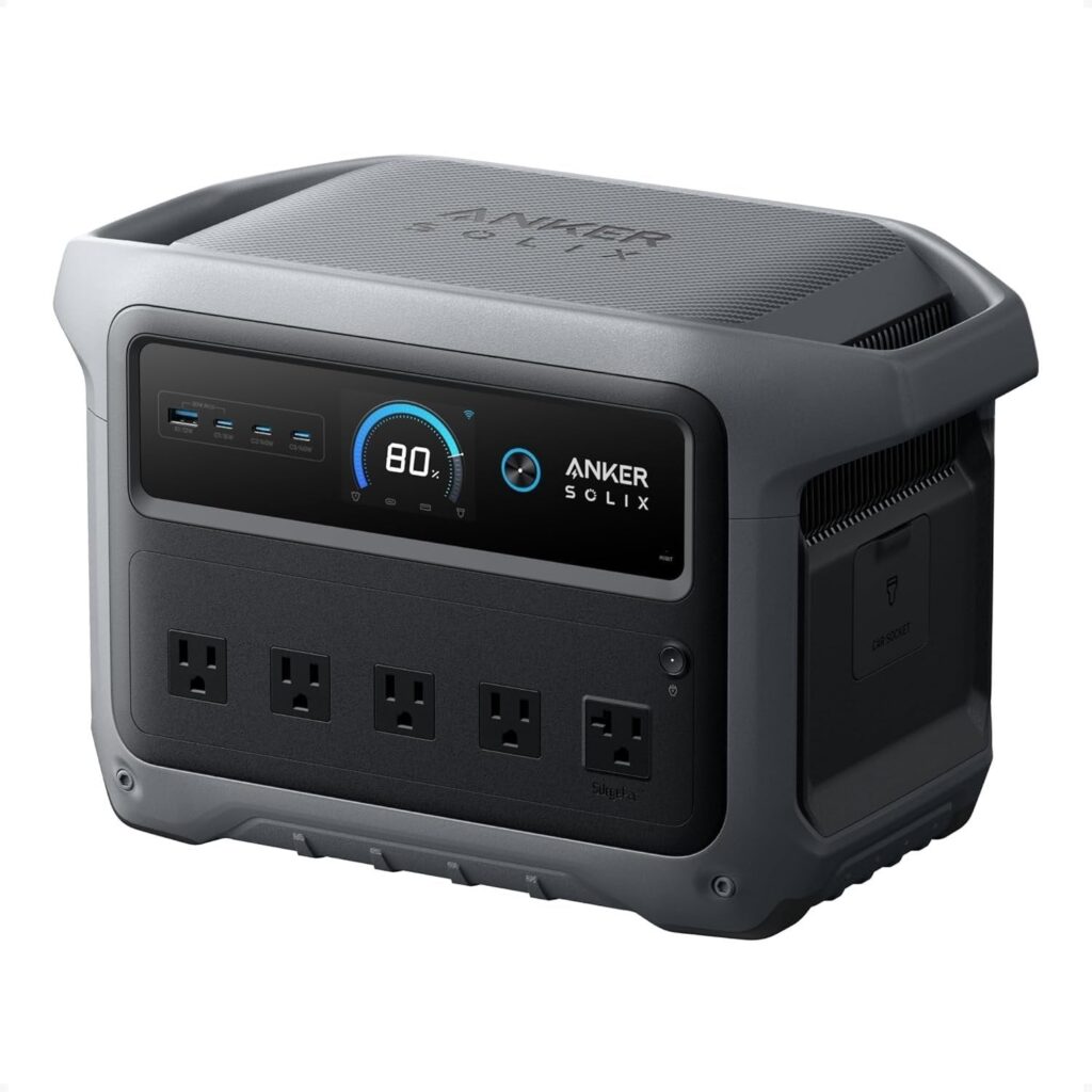 Solix Gen 2 Portable Power Station, 2,000W (Peak 3,000W) Solar Generator, Full Charge in 49 Min, 1,024Wh LiFePO4 Battery for Home Backup, Power Outages, and Camping (Optional Solar Panel)