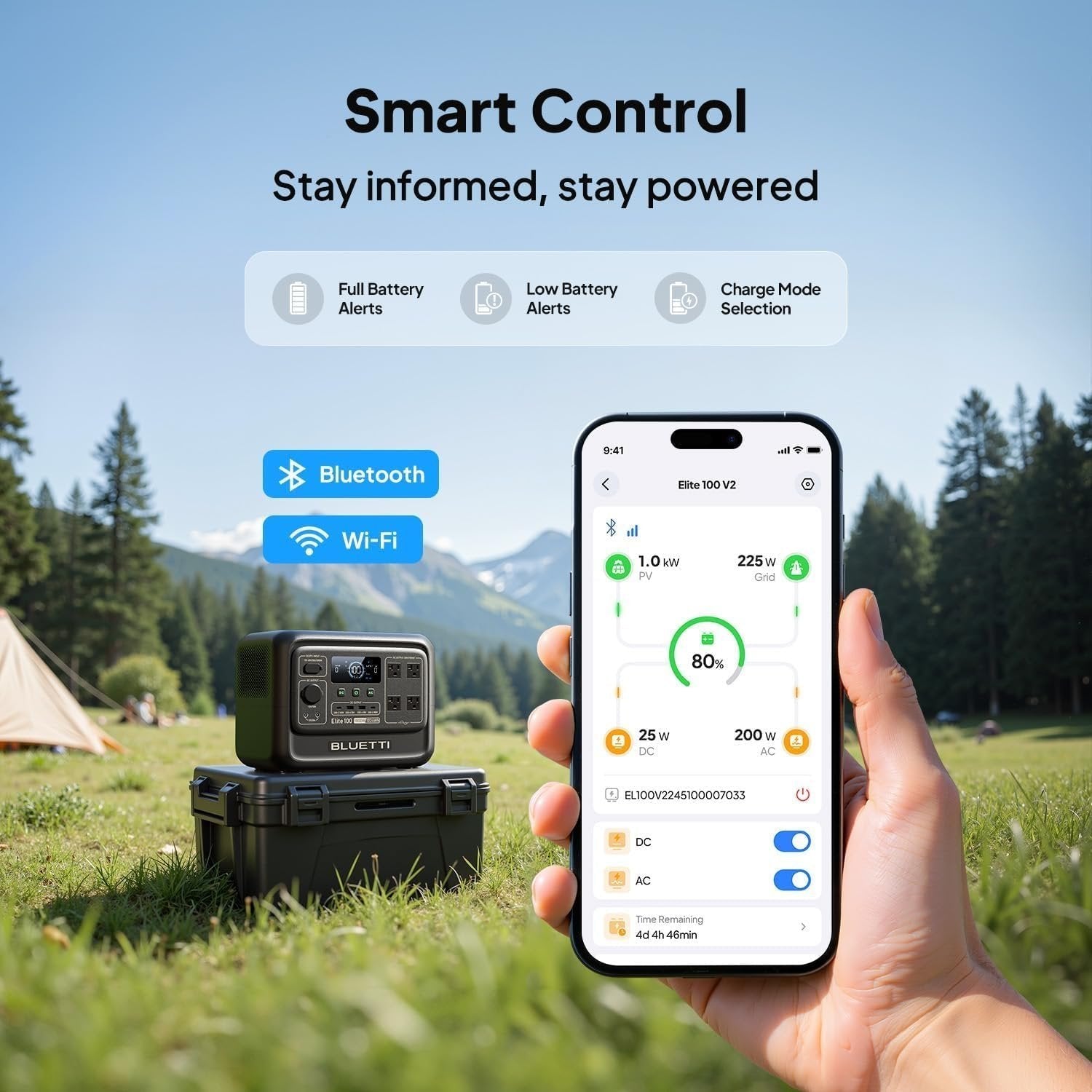 Elite 100 V2 Portable Power Station, 1024Wh Lfp Battery Backup w/ 4 1800W AC Ports (3600W Surge), 35% Smaller, Fast Charge and Ups Solar Generator for Camping, Road Trip, Outages, Home Backup - Image 3