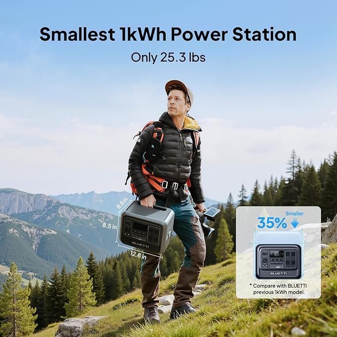 Elite 100 V2 Portable Power Station, 1024Wh Lfp Battery Backup w/ 4 1800W AC Ports (3600W Surge), 35% Smaller, Fast Charge and Ups Solar Generator for Camping, Road Trip, Outages, Home Backup - Image 7