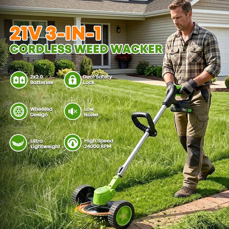 3 In 1 Cordless Grass Trimmer, Weed Eater and Edger - Image 8