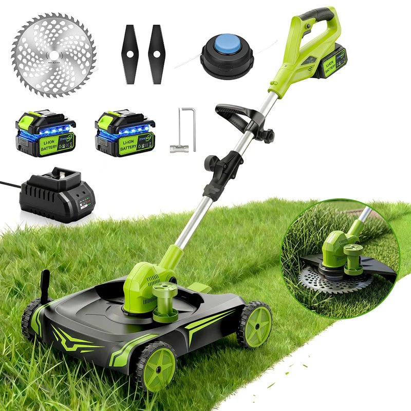 12-Inch Electric Weed & Eater with Detachable 4-Wheel Base