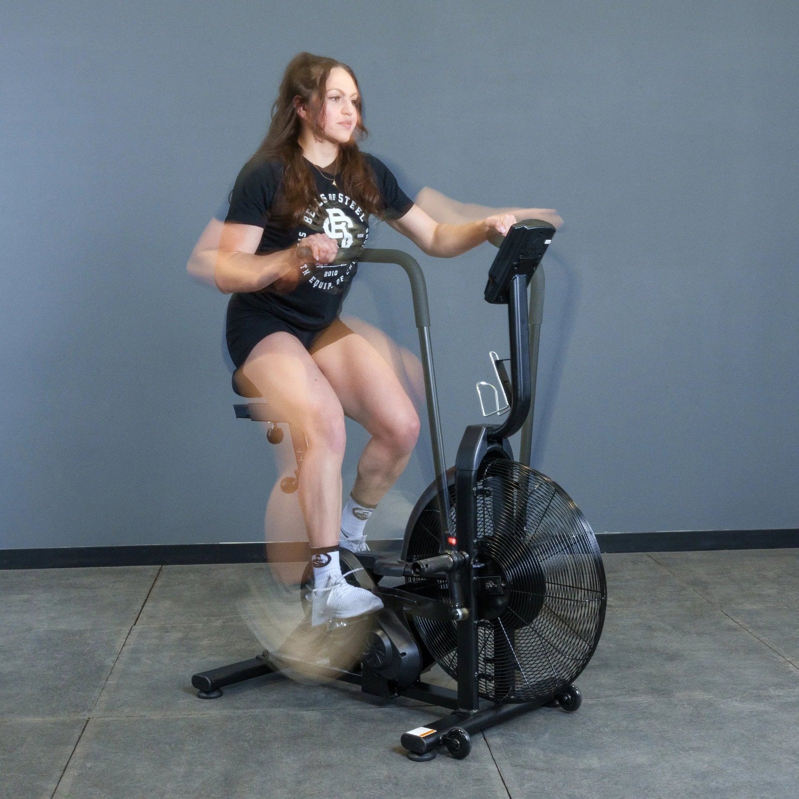 Residential Air Bike with Wind Guard, Belt-Driven Full Body Fan Bike for Home Gym - Image 2