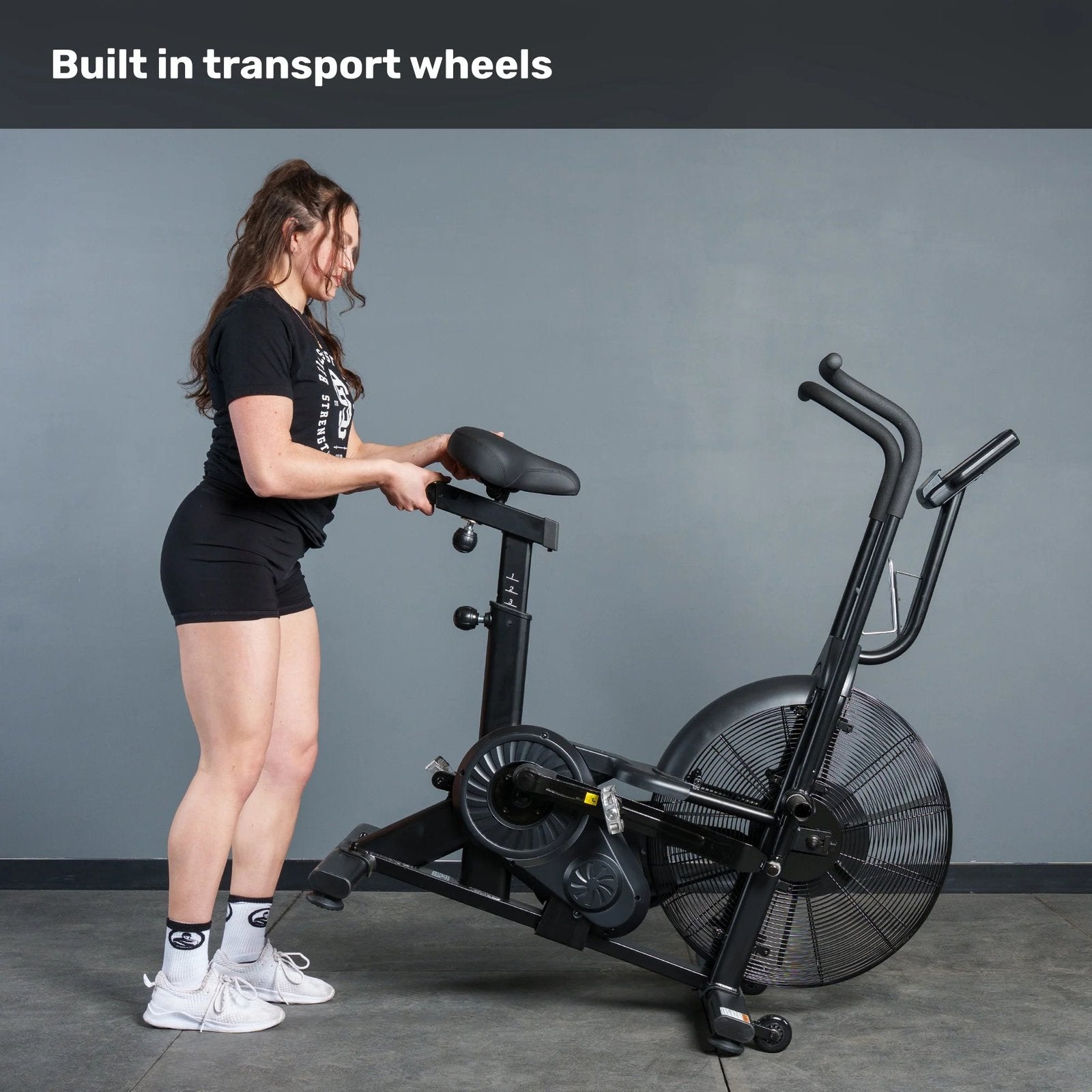 Residential Air Bike with Wind Guard, Belt-Driven Full Body Fan Bike for Home Gym - Image 7