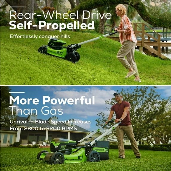 60V 21″ Brushless Self-Propelled Battery Powered Lawn Mower + (2) 4.0Ah Batteries & Dual Port Charger - Image 4