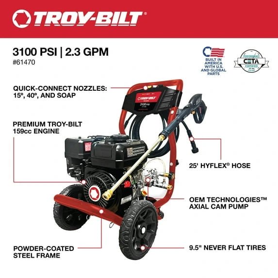 3100 PSI Gas Pressure Washer with 2.3 Gpm Axial Cam Pump - Image 2