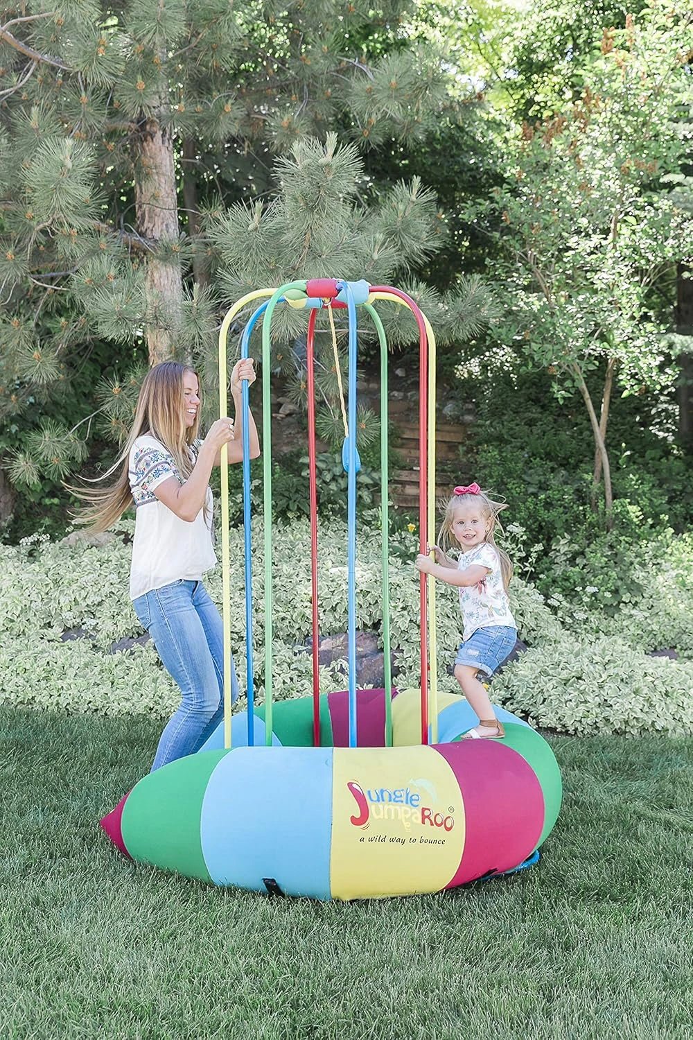Trampoline/Bounce House-Like Play Set – Indoor/Outdoor Jungle Gym with Welded Swing bar – Large - Image 5