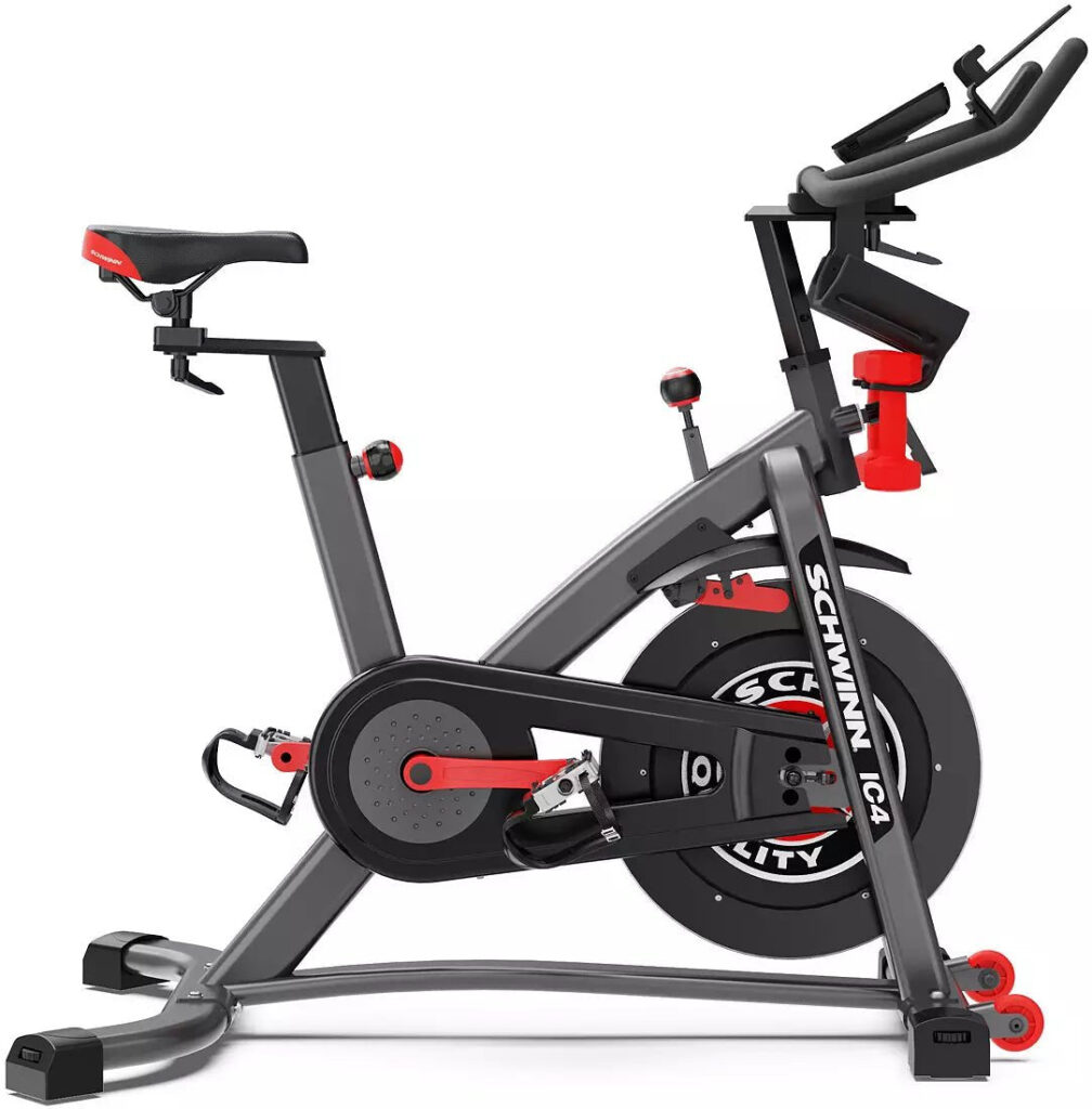 Indoor Cycling Bike with 100 Resistance Levels, Bluetooth Heart Rate Armband and Dual-Sided SPD Pedals