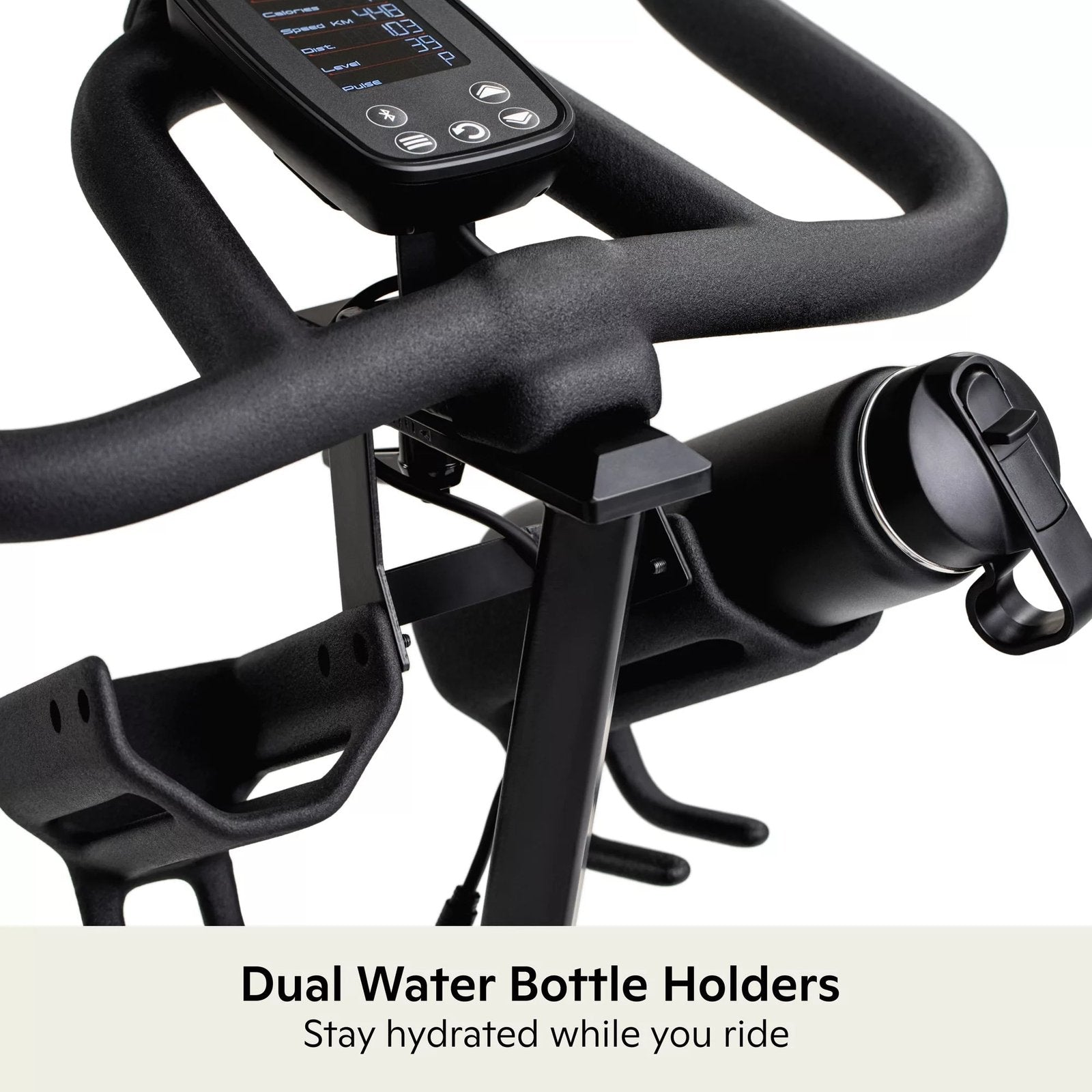 Indoor Cycling Bike with 100 Resistance Levels, Bluetooth Heart Rate Armband and Dual-Sided SPD Pedals - Image 5