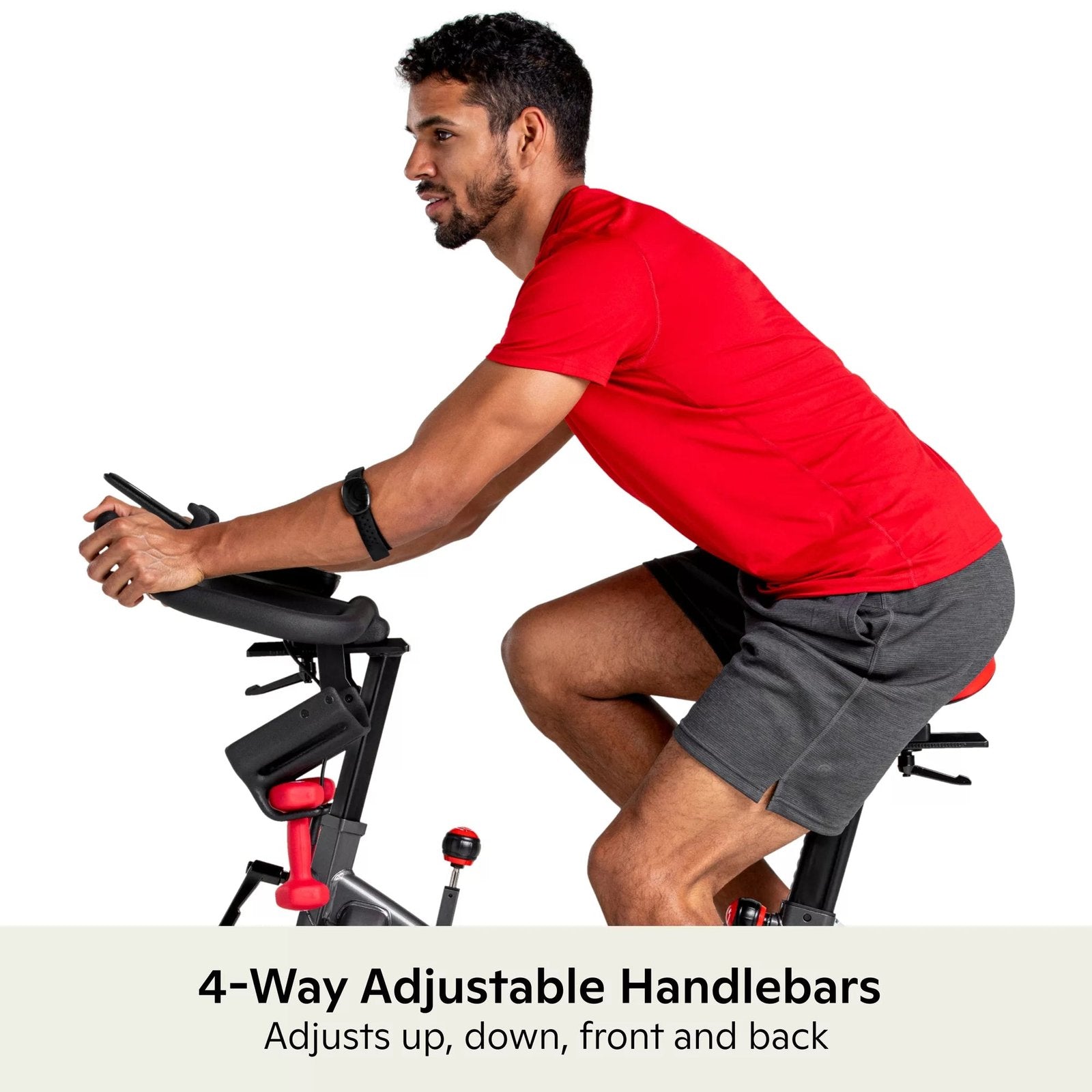 Indoor Cycling Bike with 100 Resistance Levels, Bluetooth Heart Rate Armband and Dual-Sided SPD Pedals - Image 9