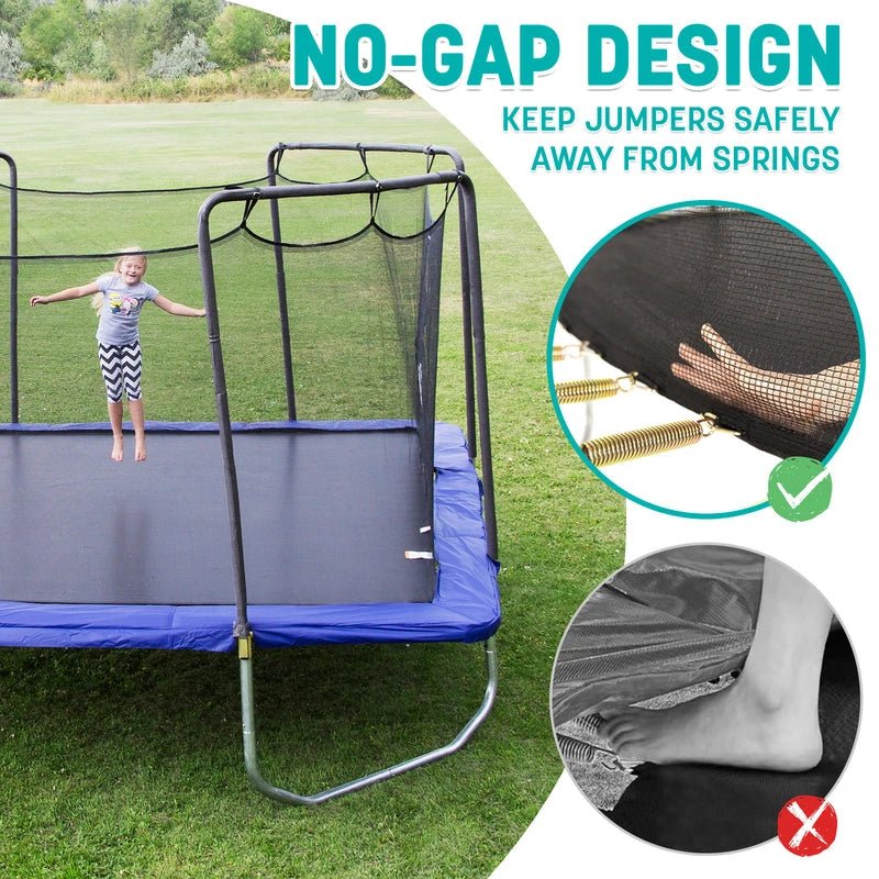 Trampolines 15′ x 15′ Square Trampoline with Safety Enclosure Net – Blue Heavy-Duty Outdoor Trampoline for Kids & Adults, Rust-Resistant Steel Frame - Image 2
