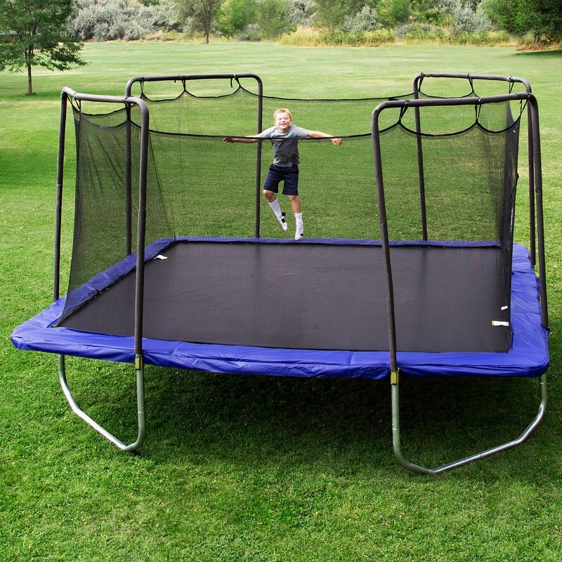 Trampolines 15′ x 15′ Square Trampoline with Safety Enclosure Net – Blue Heavy-Duty Outdoor Trampoline for Kids & Adults, Rust-Resistant Steel Frame - Image 7
