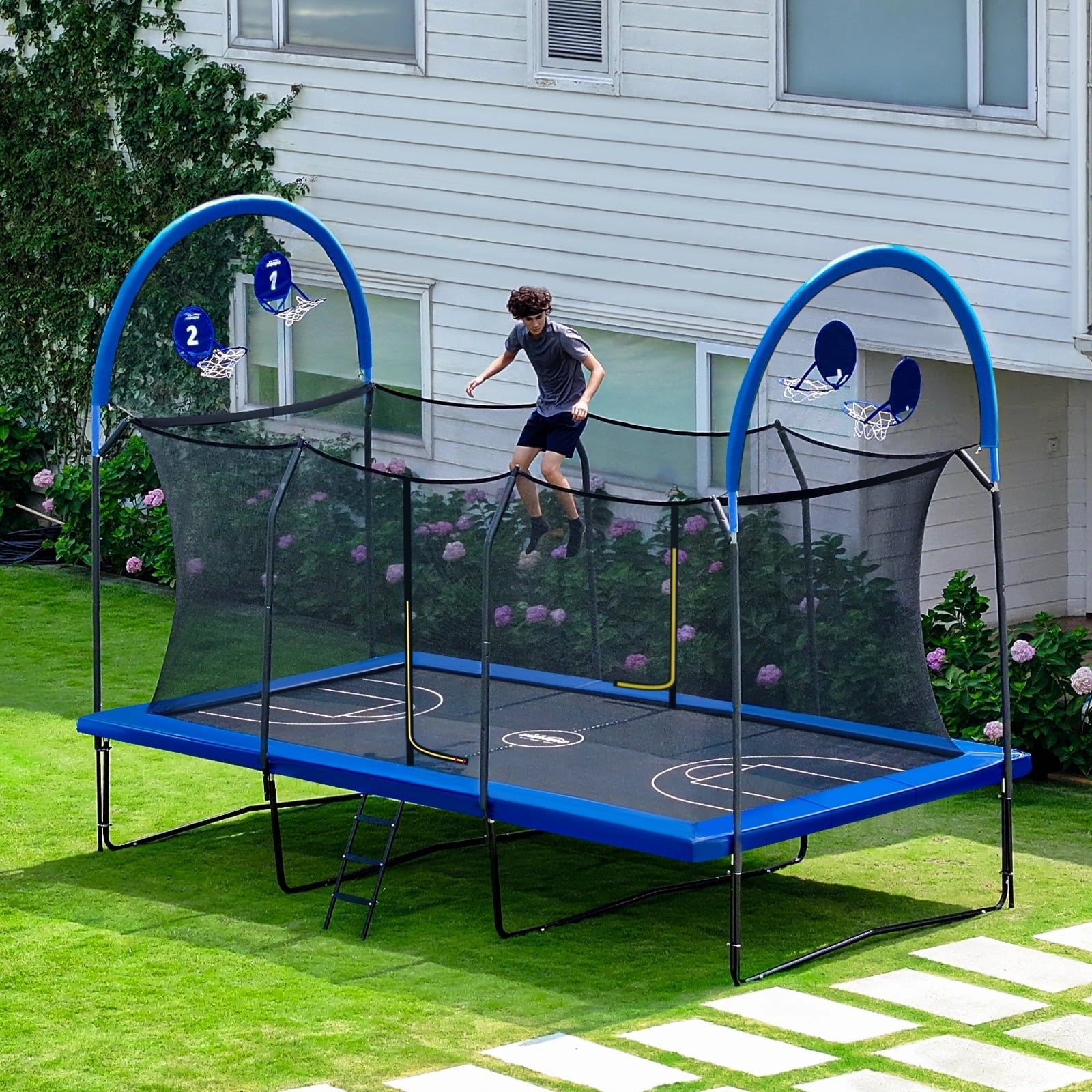 Weight Capacity Rectangle Trampoline Basketball Hoop 10x17FT 9X15FT 8X14FT Outdoor Square Gymnastics Trampolines for Kids Adults - Image 8