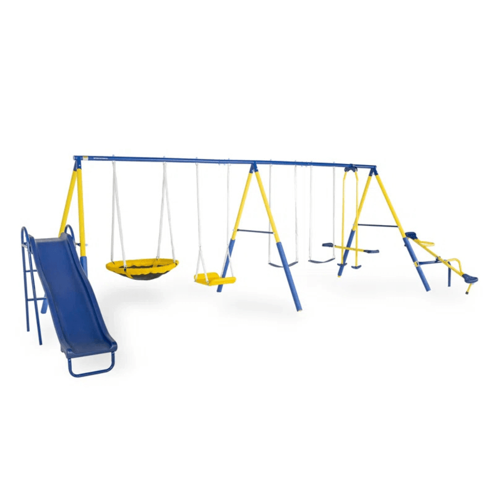 Sportspower Super 10 Metal Swing Set with Lifetime Warranty on Blow Molded Slide - Image 3