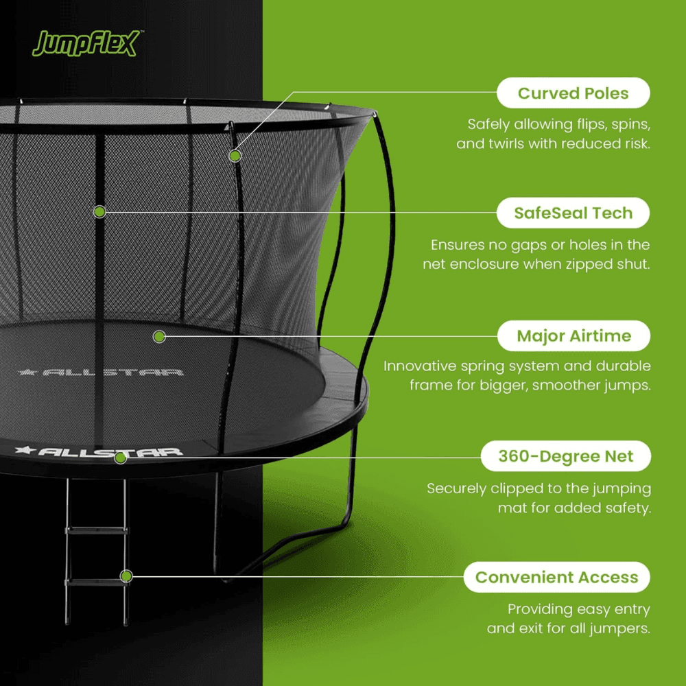 10 Trampoline Outdoor Backyard Play Equipment with Net & Ladder - Image 7