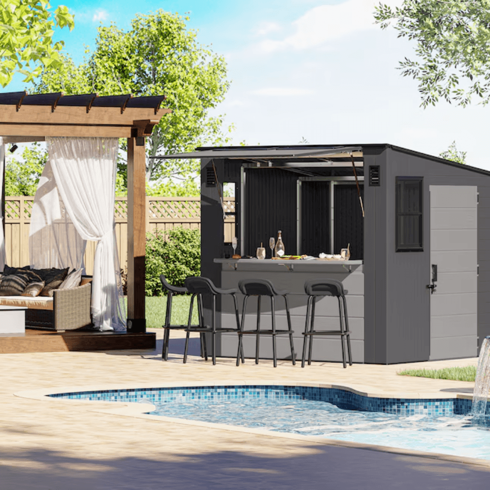 Suncast Cabana Entertainment Shed 8 ft. x 7 ft. Resin Storage Shed (Floor Included) - Image 2