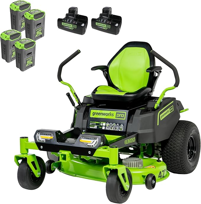 60V 42 Electric CrossoverZ Zero Turn Mower with 8 Ah Batteries and Dual Port Turbo Chargers