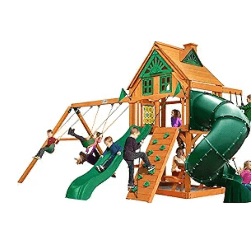 Mountaineer Treehouse Wooden Swing Set