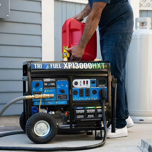 DuroMax XP13000HXT 13,000 Watt Electric Start Tri-Fuel Natural Gas/Propane/Gas Powered Portable Generator w/ CO Alert - Image 3