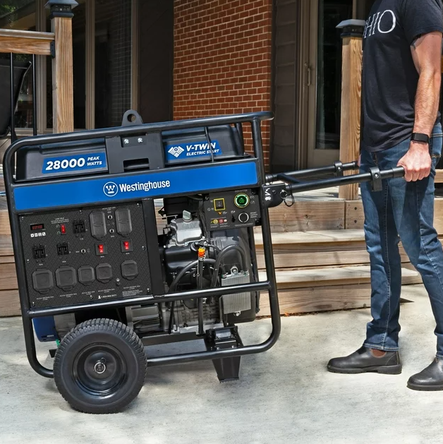 28,000 Peak Watt Home Backup Portable Generator, Remote Electric Start with Co Sensor