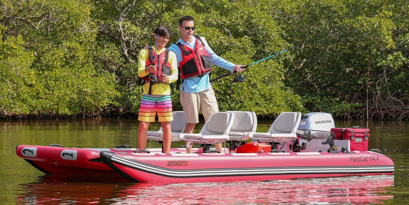 14′ Four-Person Inflatable Catamaran Boat - Image 5