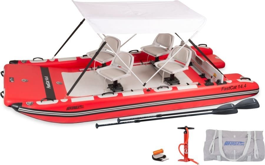 14′ Four-Person Inflatable Catamaran Boat - Image 13