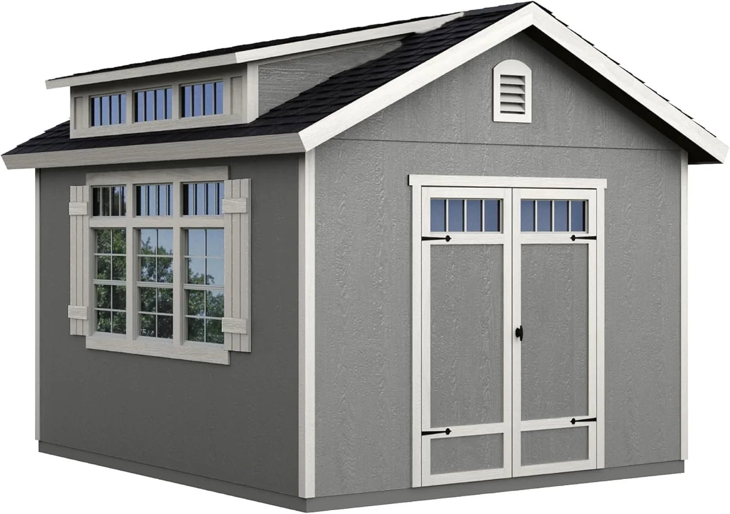 Wood Storage Shed with 10′ Peak and Double Doors - Image 4